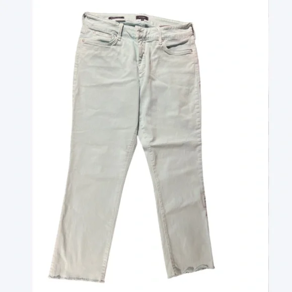 NYDJ Turquoise Ankle Length Pants Ankle Cut Off/Rip - Picture 2 of 7